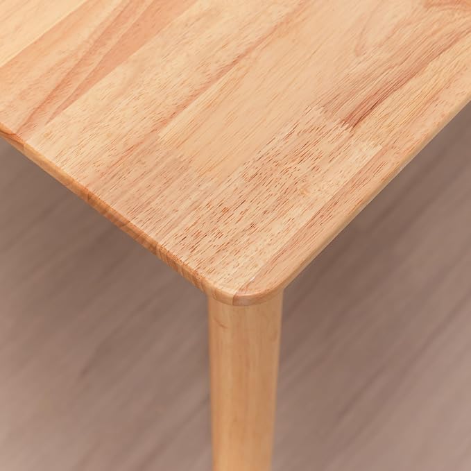Rectangular Kitchen Solid Wood Dining Table 46.8 inches Legs Sturdy Natural - Image 4