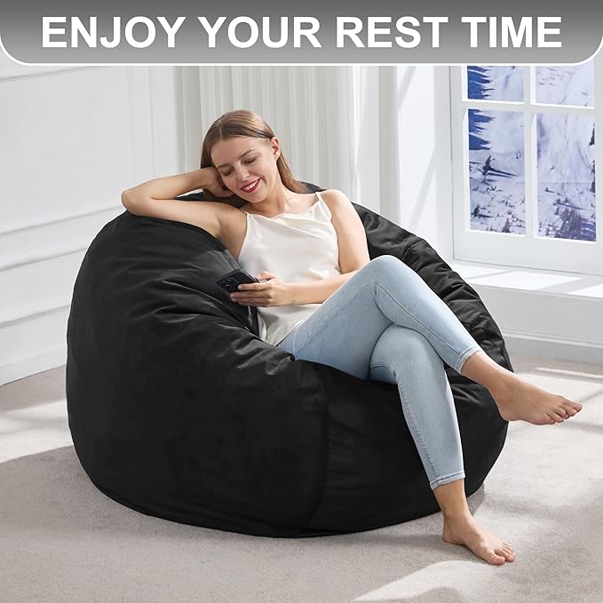 Hobestluk 3FT Bean Bag Chair Giant Bean Bag Chairs - Image 7