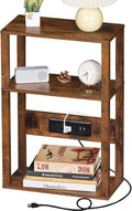 3-Tier Small Narrow Wood Side Table by YUFAM