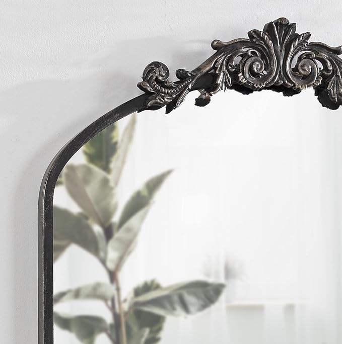 Kate and Laurel Arendahl Traditional Arch Mirror, 24 x 36, Antique Black - Image 4