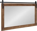 Kate and Laurel Cates Farmhouse Horizontal Wood Framed Wall Mirror, 40 x 26 by KateandLaurel
