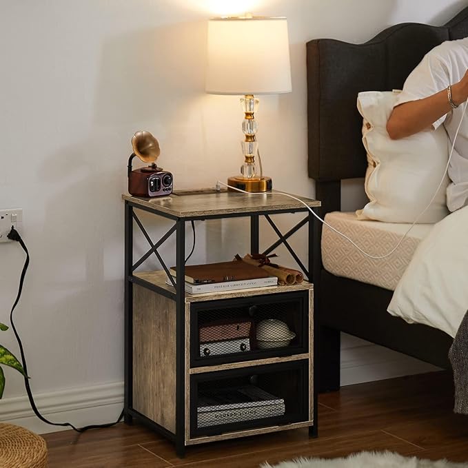 VECELO Dust Grey End Table - Image 4