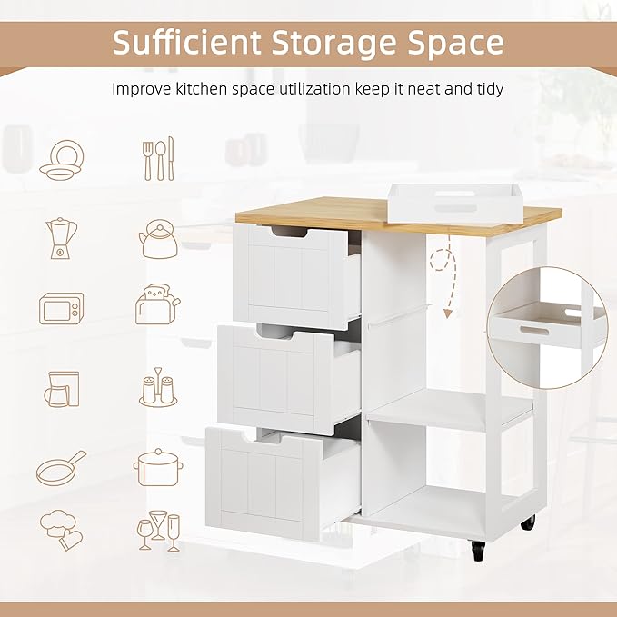 Shintenchi Kitchen Island Cart - Image 3