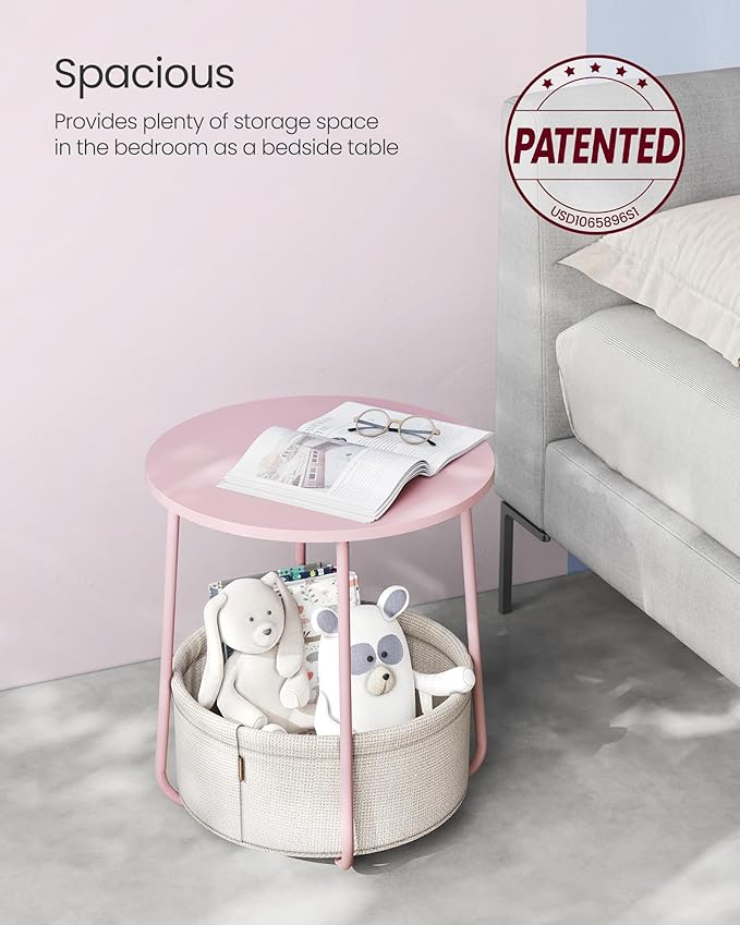 VASAGLE Small Round Side End Table, Modern Nightstand - Image 4
