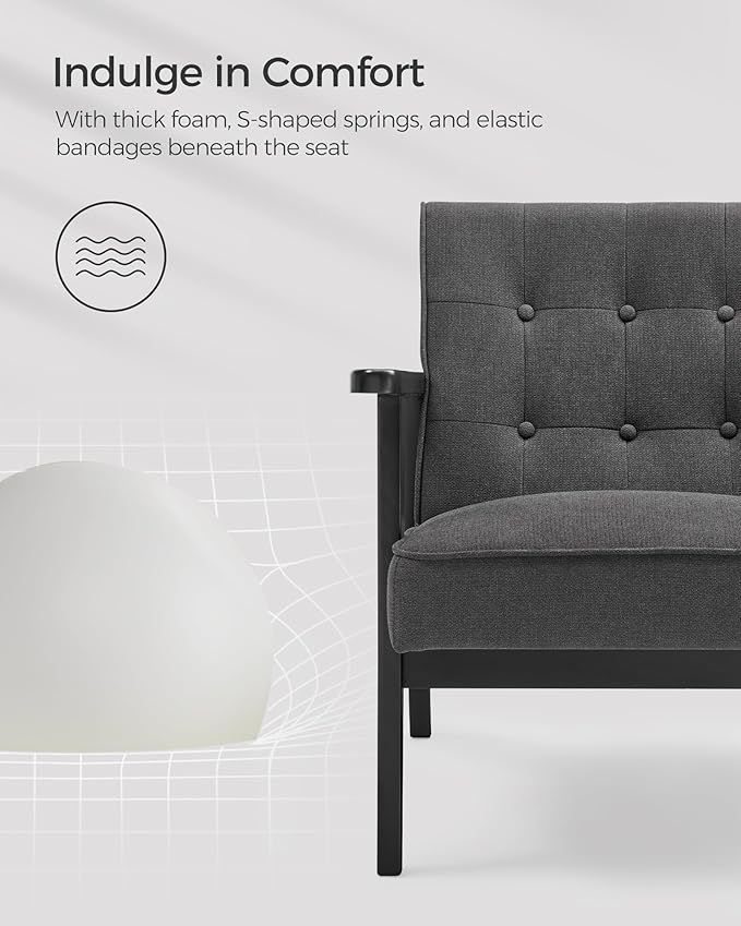 SONGMICS Accent Leisure Chair, Mid-Century Modern Arm Chair - Image 5