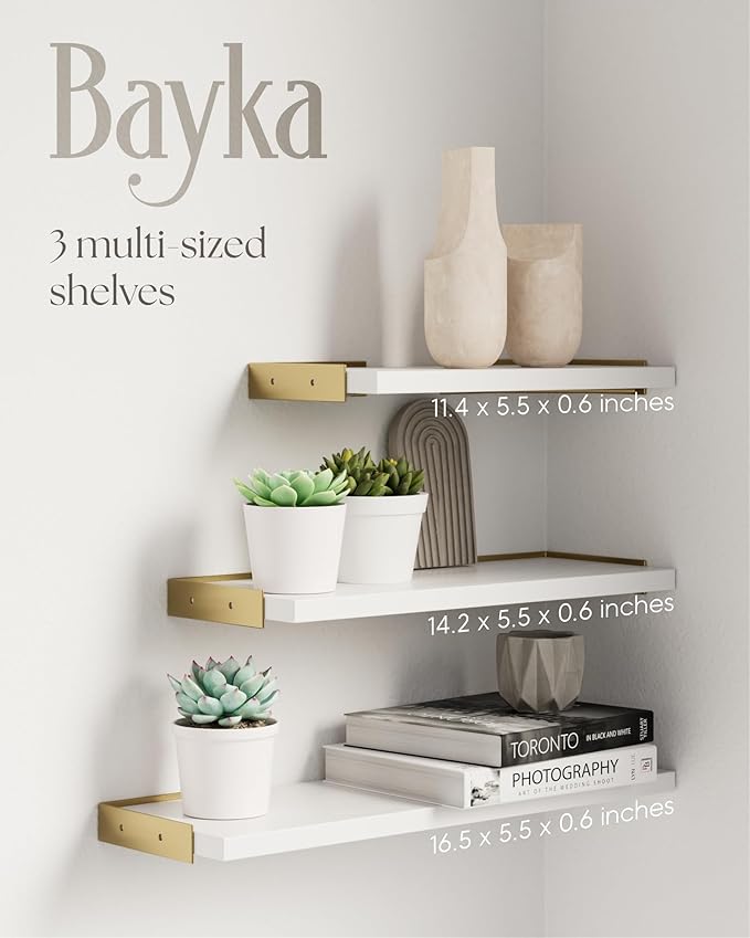 BAYKA Wall Shelves for Bedroom Decor, Floating Wall Shelves for Living Room - Image 3