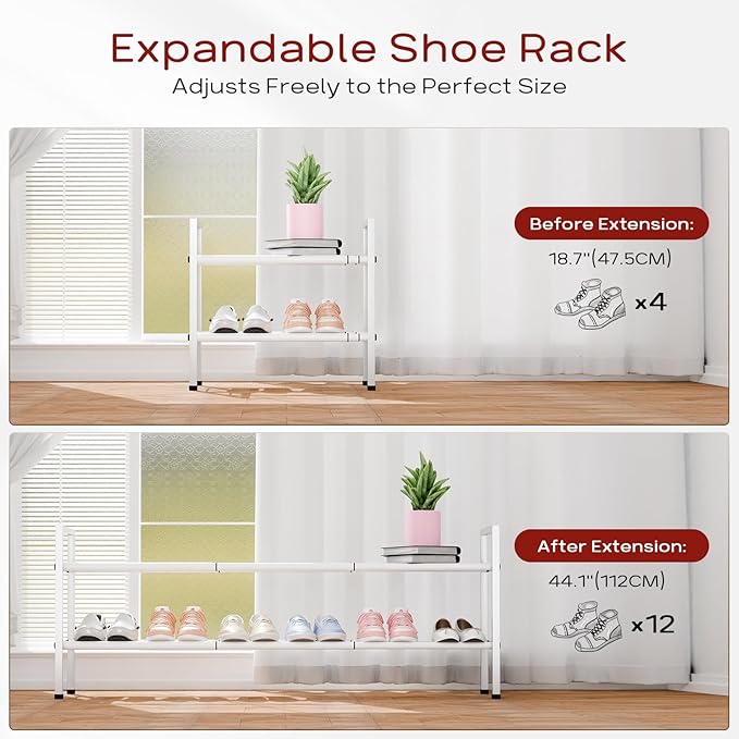 Bumusty 2-Tier Long Expandable Shoe Rack - Image 5