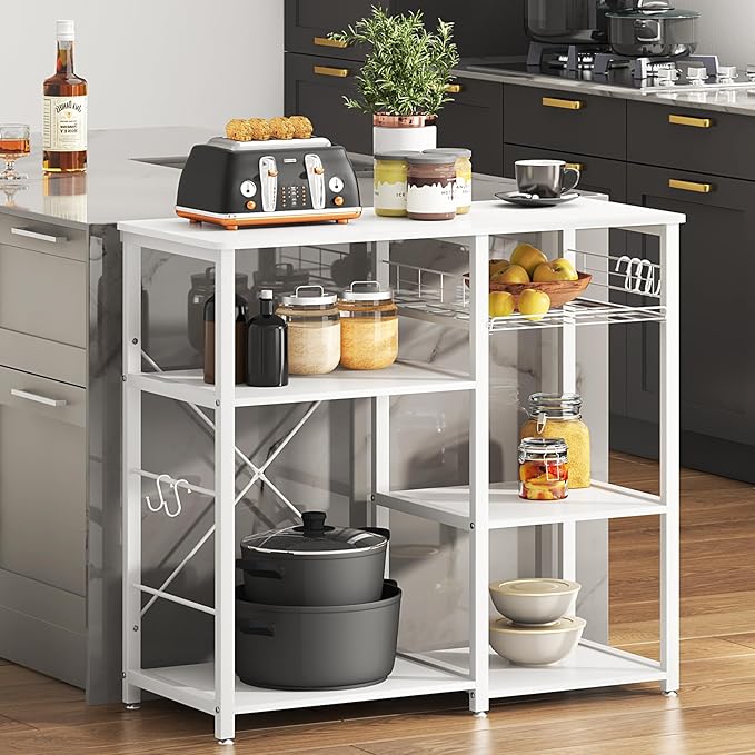 soges 3-Tier Kitchen Baker's Rack Utility Microwave Oven Stand Storage Cart - Image 2