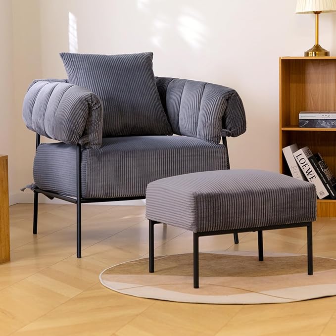 HollyHOME Modern Velvet Accent Chair - Image 2