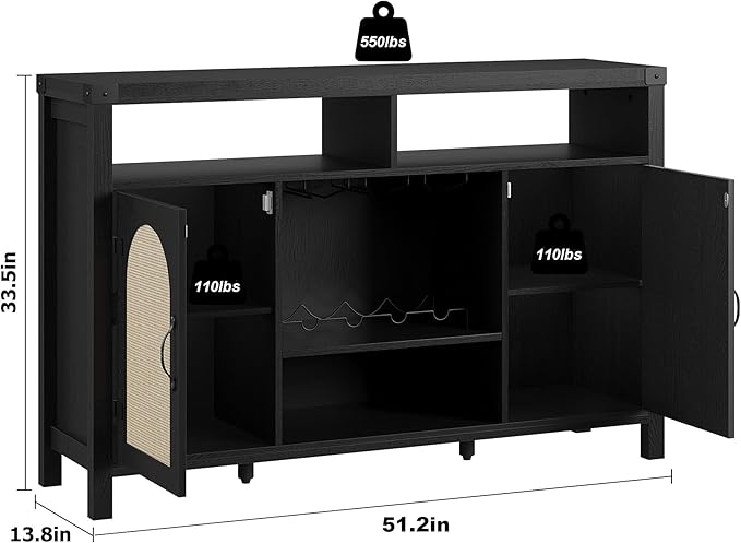 IDEALHOUSE Rattan Buffet Cabinet - Image 2