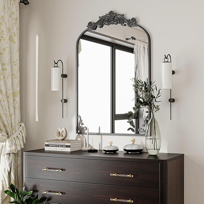 24x36 inch Vintage Arched Bathroom Mirror - Image 8
