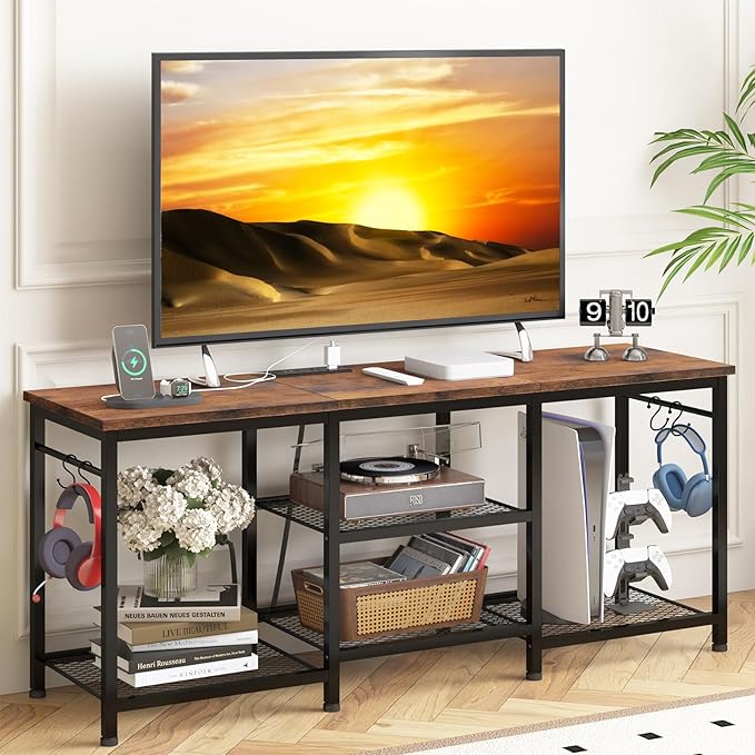 YGEOMER Entertainment Center for 55 inch TVs, TV Stand by YGEOMER