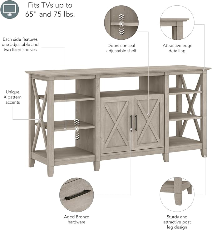 Bush Furniture Key West Tall TV Stand - Image 5