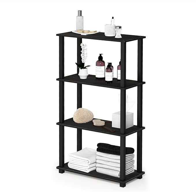 Furinno Turn-N-Tube 4-Tier Multipurpose Shelf Display Rack, Square Tube by Furinno-FitsYourSpaceFitsYourBudget