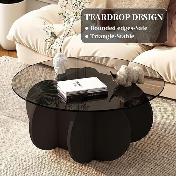 Mid Century Modern Round Glass Coffee Table - Image 5