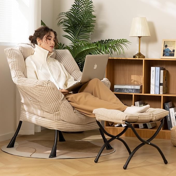 HollyHOME Fabric Lazy Chair - Image 2