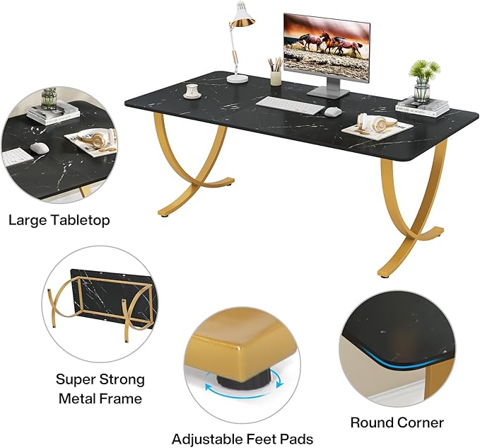 Tribesigns Executive Desk, 63” W x 31.5” D Large Office Desk, Modern Computer - Image 7
