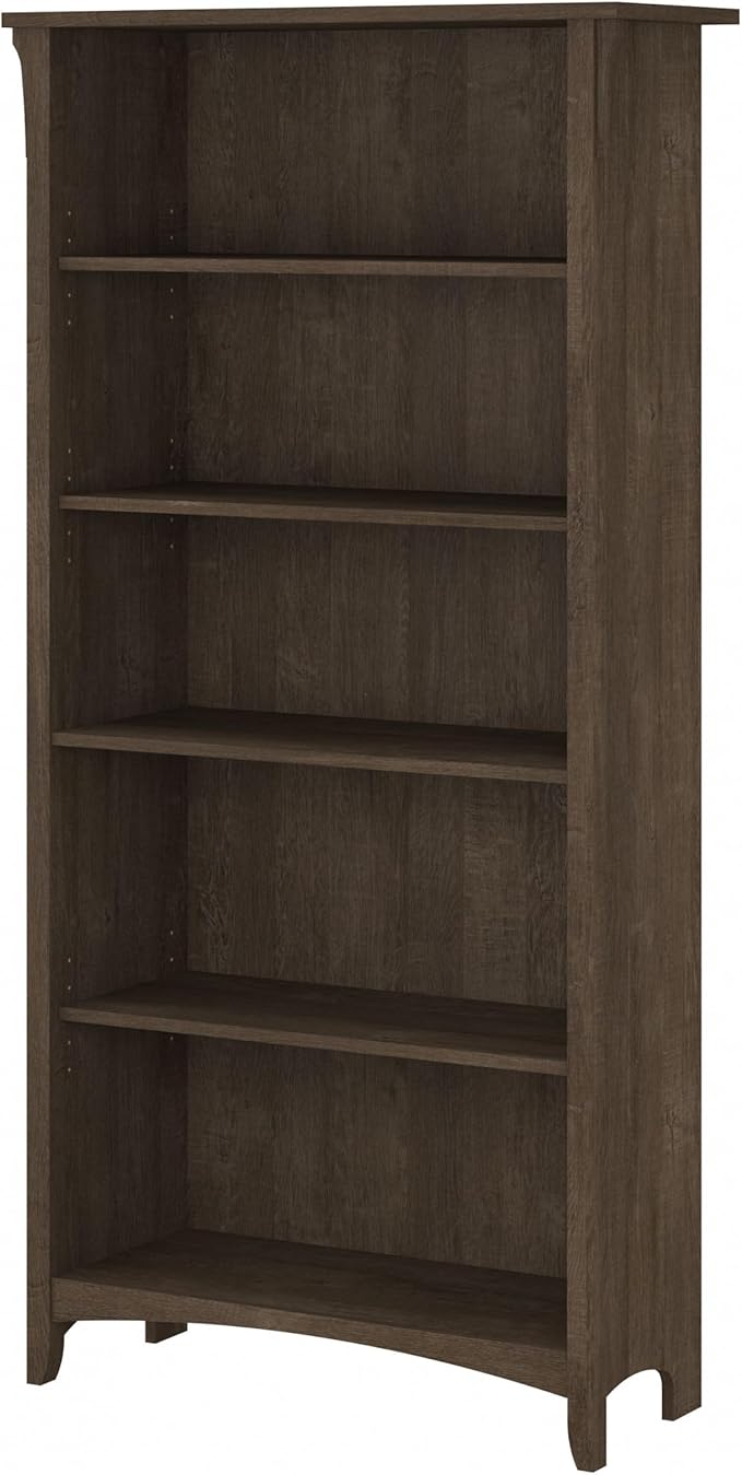Bush Furniture Salinas 5 Shelf Bookcase in Ash Brown, Tall Bookshelf, Large - Image 9