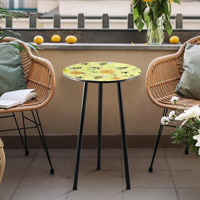 2 Packs Metal Mosaic Round Side Table 13.2" Small Outdoor Patio Round Accent - Image 8