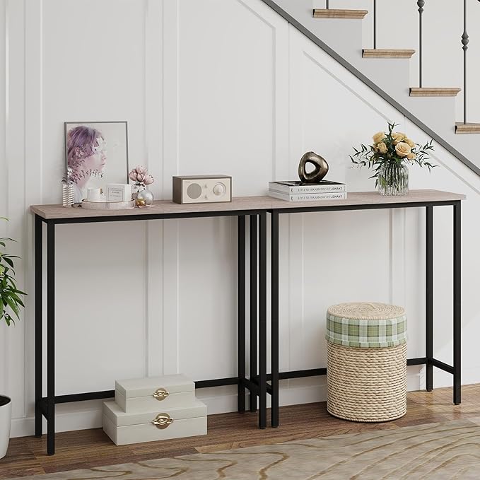 HollyHOME Narrow Console Table, 29.5" Slim Entryway Table, Sofa Stand, Hallway - Image 7