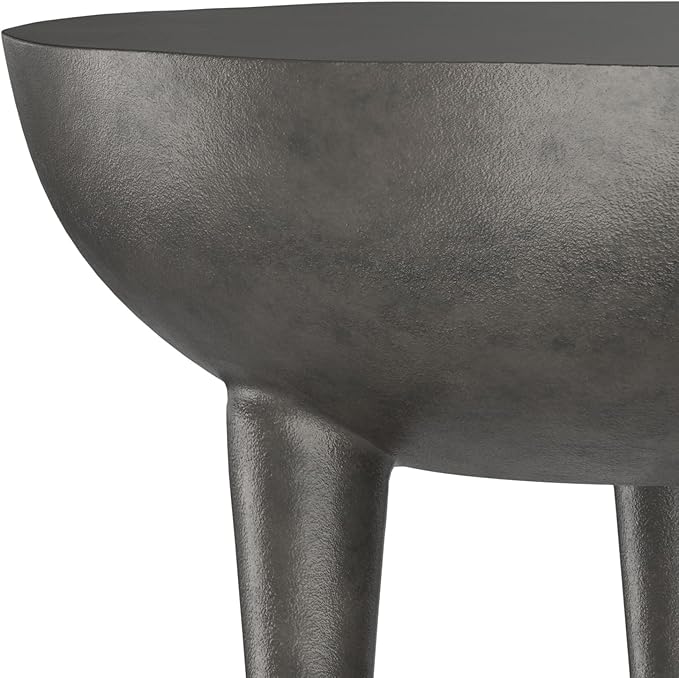 SIMPLIHOME Otto Cast Aluminum Side Table in Graphite, 21-inch Round, - Image 8