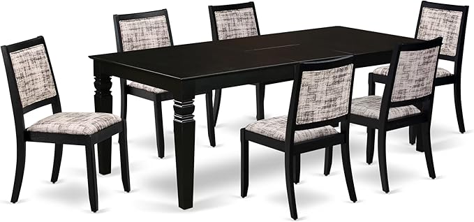 East West Furniture LGX27-BLK-30 -7 Piece Dining Set Includes a Rectangular by EastWestFurniture