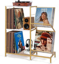 Record Player Stand with Vinyl Record Storage, Turntable Stand with 2-Tier by HYCFYJR