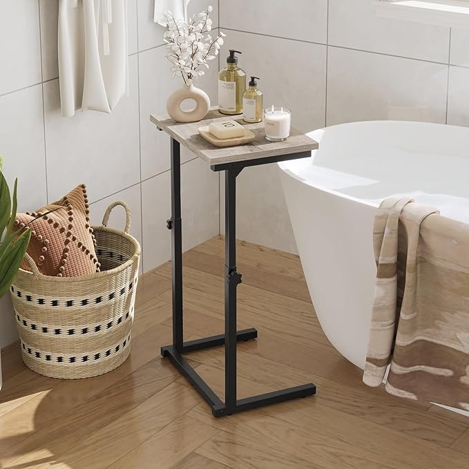 HOOBRO C Shaped End Table, Adjustable Height Side Table - Image 8