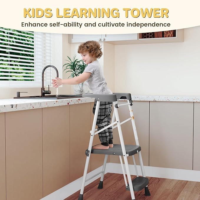 HBTower Kids 2 Steps Step Stool, Toddler Tower - Image 6
