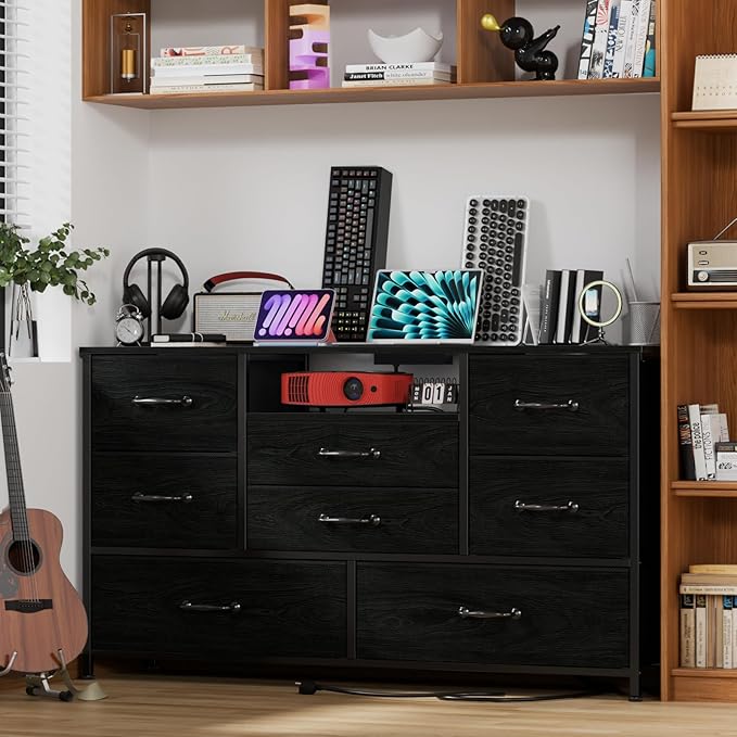Furnulem Dresser TV Stand with Power Outlet - Image 2