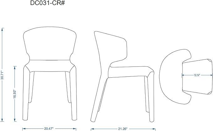 Manhattan Comfort Conrad Mid Century Modern Dining Chairs Woven Tweed - Image 3