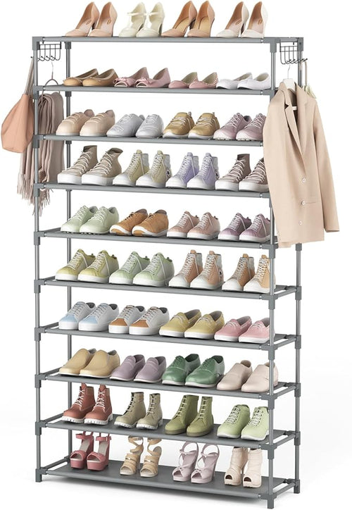 10 Tiers Shoe Rack 50 Pairs Large Capacity Tall Shoe Organizer Sturdy Shoe by LANTEFULforTidyingHouse