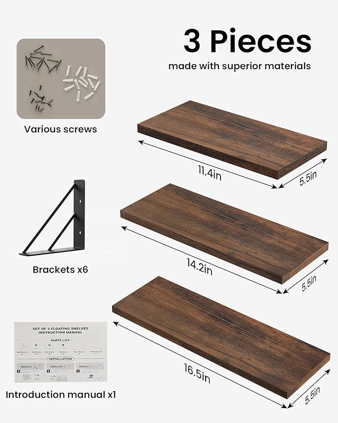 BAYKA Wall Shelves for Bedroom Decor, Floating Wall Shelves for Living Room - Image 7