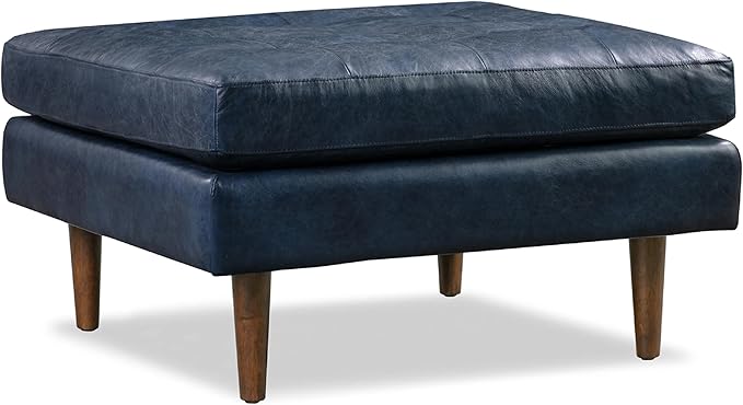 POLY & BARK Napa Ottoman in Full-Grain Semi-Aniline Italian Tanned Leather in by POLYBARK