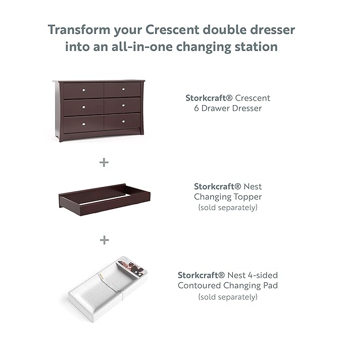 Storkcraft Crescent 6 Drawer Bedroom Dresser – GREENGUARD Gold Certified Dresser - Image 6