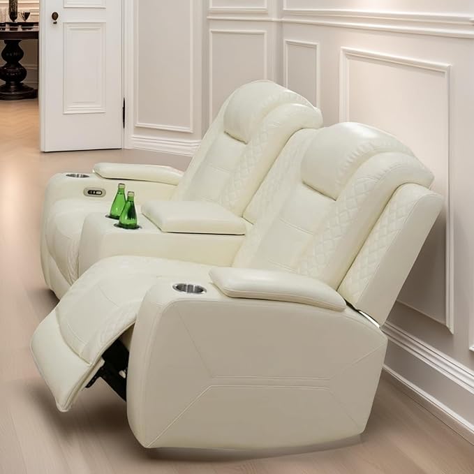 Loveseat Recliner Sofa, Reclining Loveseat Leather Couch - Image 3