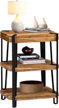 Ryegate 3-Tier End Table with Storage “ Live Edge Solid Acacia Wood Side Table by AlaterreFurniture