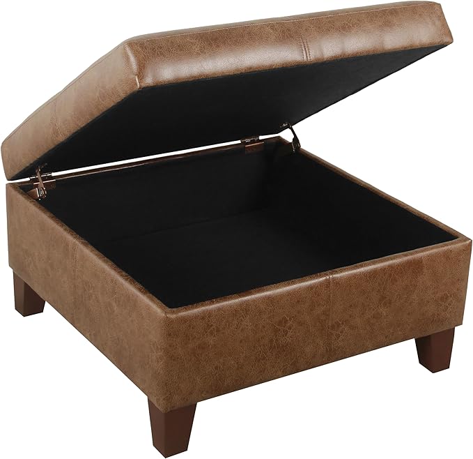 Homepop Home Decor | K2380-YDQY-2 | Luxury Large Faux Leather Square Storage - Image 4