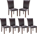 COLAMY Upholstered Parsons Dining Chairs Set of 6, PU Leather Dining Room by COLAMYINC