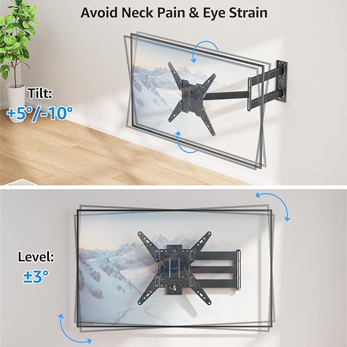 MOUNTUP Long Arm TV Wall Mount for Most 32-65 Inch TVs, Corner TV Mount Full - Image 7