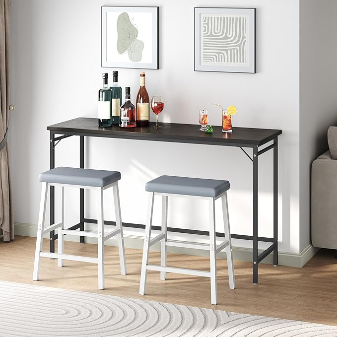 HOOBRO Bar Stools, PU Leather Upholstered Breakfast Stools, Easy Assembly - Image 6