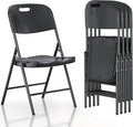 VECELO 4 Pack Folding Chairs, Indoor/Outdoor Use Plastic Seat by VECELO