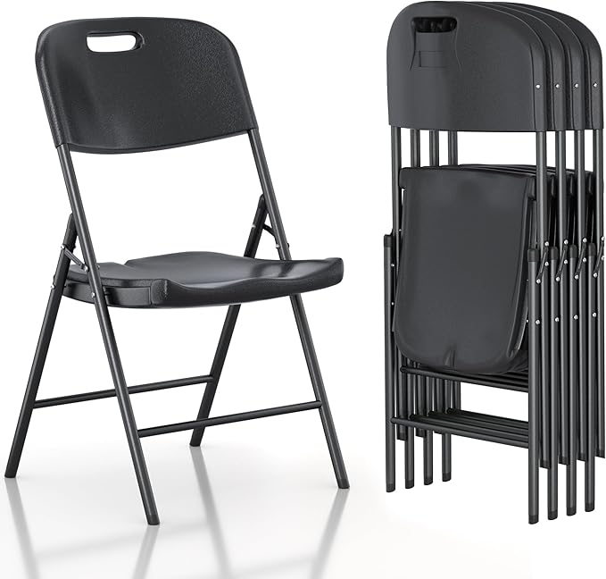 VECELO 4 Pack Folding Chairs, Indoor/Outdoor Use Plastic Seat - Image 9