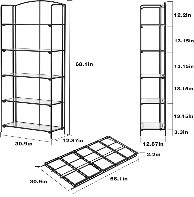 Crofy No Assembly Folding Bookshelf - Image 3