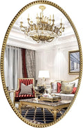 Oval Wall Mirror for Bathroom, Large Hanging Vanity Mirror for Bedroom by Fobule