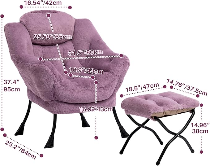 HollyHOME Fabric Lazy Chair - Image 3