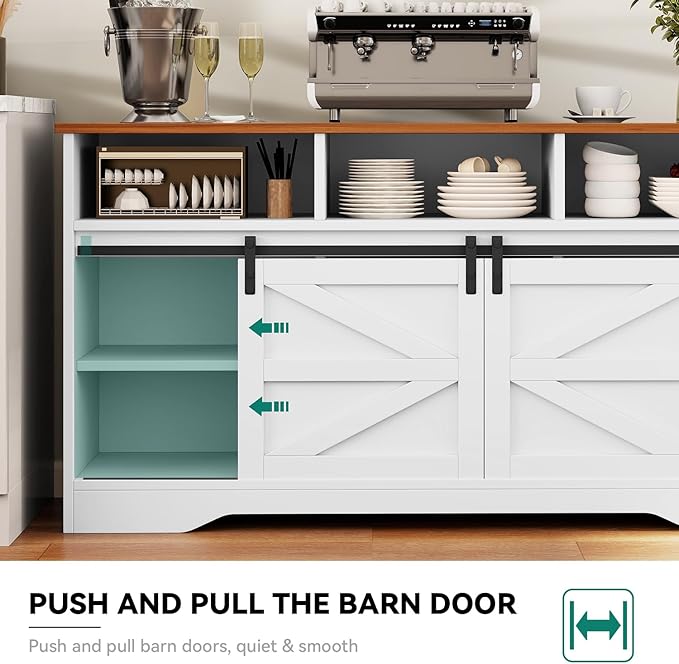 YITAHOME Buffet Cabinet with Drawers, Modern Farmhouse Coffee Bar Station Wood - Image 3