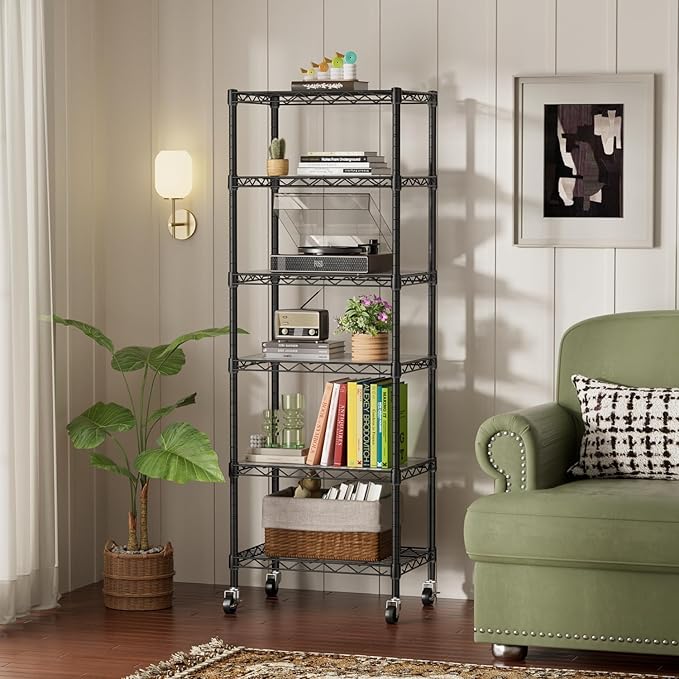 SINGAYE 6 Shelf Storage Wire Shelves Closet Bathroom Organizers Metal Pantry - Image 5