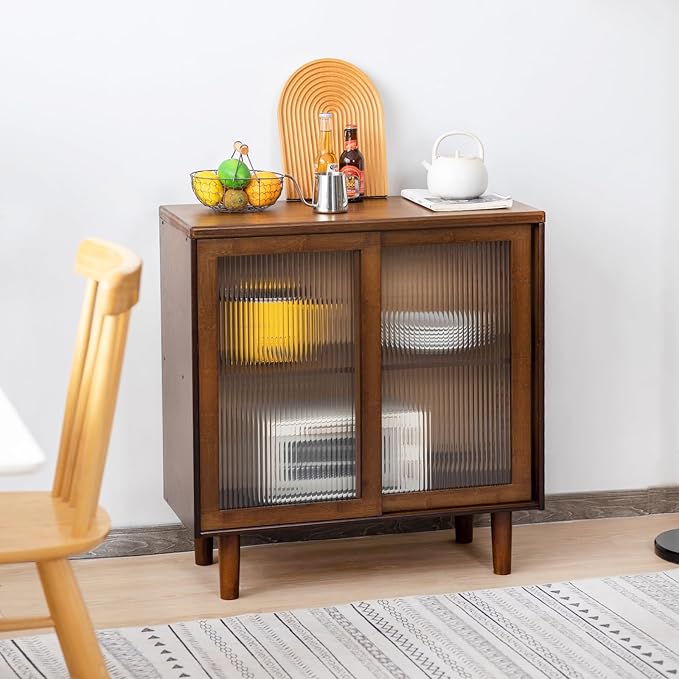 Tiita Bamboo Sideboard Buffet Cabinet, Rattan Kitchen Storage Cabinet, Boho - Image 7
