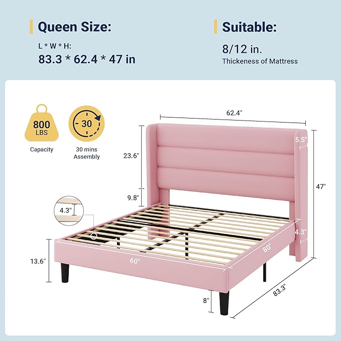 Allewie Queen Size Platform Bed Frame - Image 2